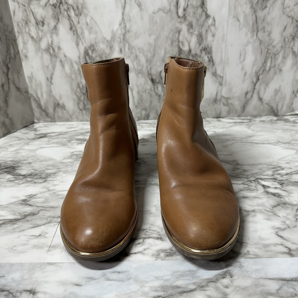ALDO Brown Round Toe Side Zip Ankle Boots‎ Women's Size 10
